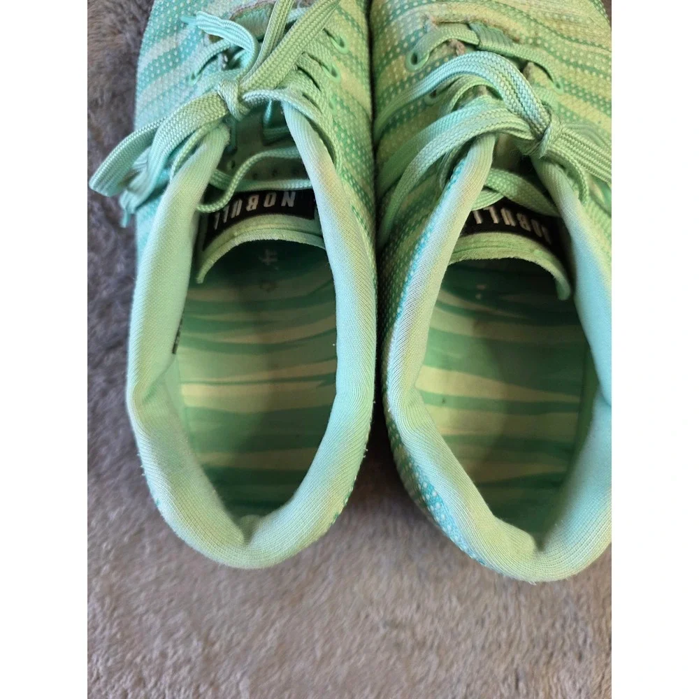 NOBULL Trainer Mint Green White Striped SuperFabric Men Size 10 Training Shoes‎